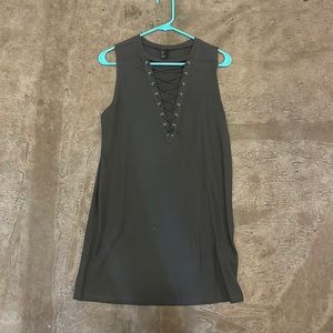 Forever 21 army green lace front dress